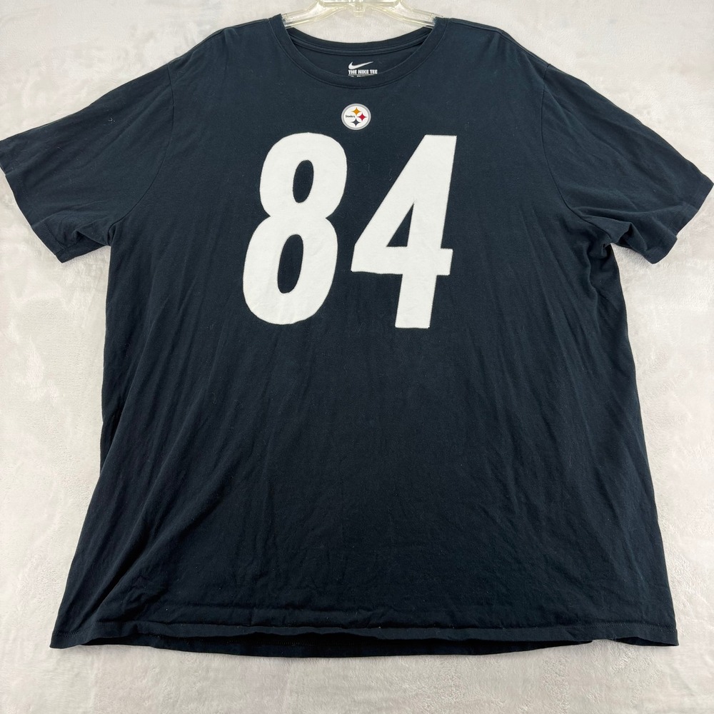 Nike Pittsburgh‎ Steelers Mens 3XL T Shirt Black Antonio Brown 84 Athletic Cut